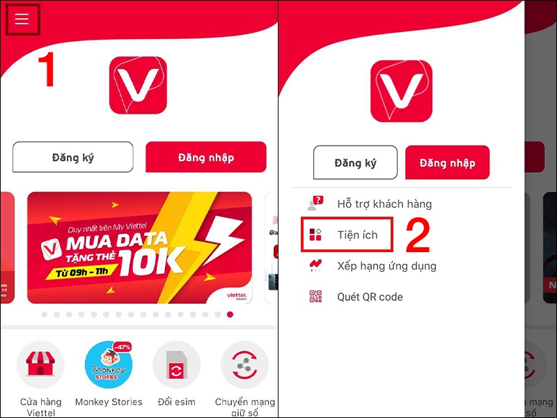 Các bước chuyển sim 11 số sang 10 số bằng ứng dụng My Viettel