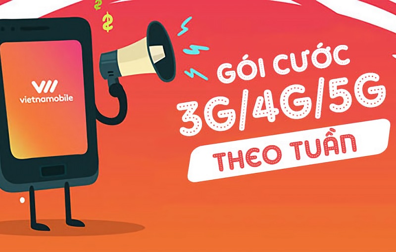 Các gói cước 4G sim điện thoại Vietnamobile đăng ký theo tuần