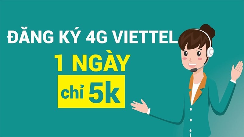 Danh sách gói cước dịch vụ 4G sim điện thoại Viettel 1 ngày cho thuê bao Dcom