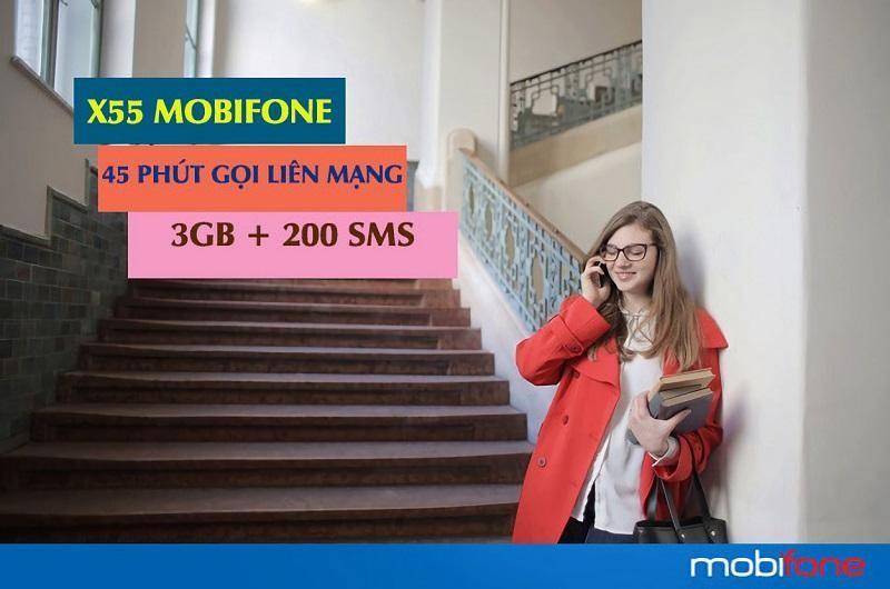 Gói cước 4G Mobifone X55 tặng kèm ưu đãi gọi ngoại mạng và SMS