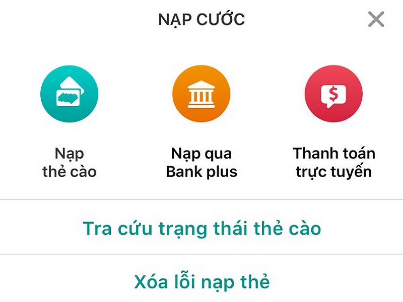 Chọn mục “Chọn cước” sau khi đăng nhập vào ứng dụng My Viettel