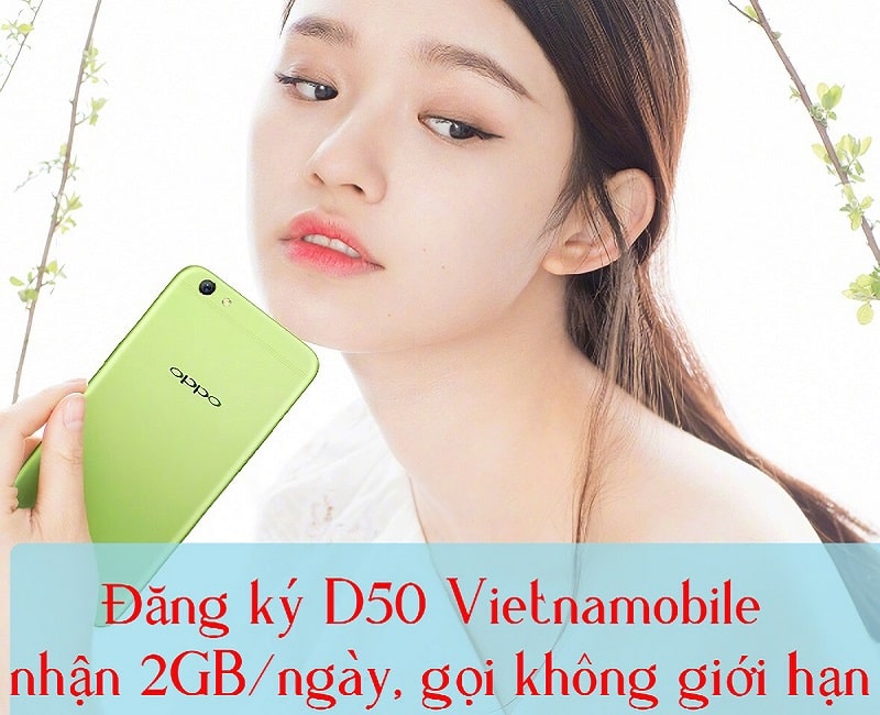 Nhận được 2GB data tốc độ cao trong 1 ngày khi đăng ký gói D50 Vietnamobile