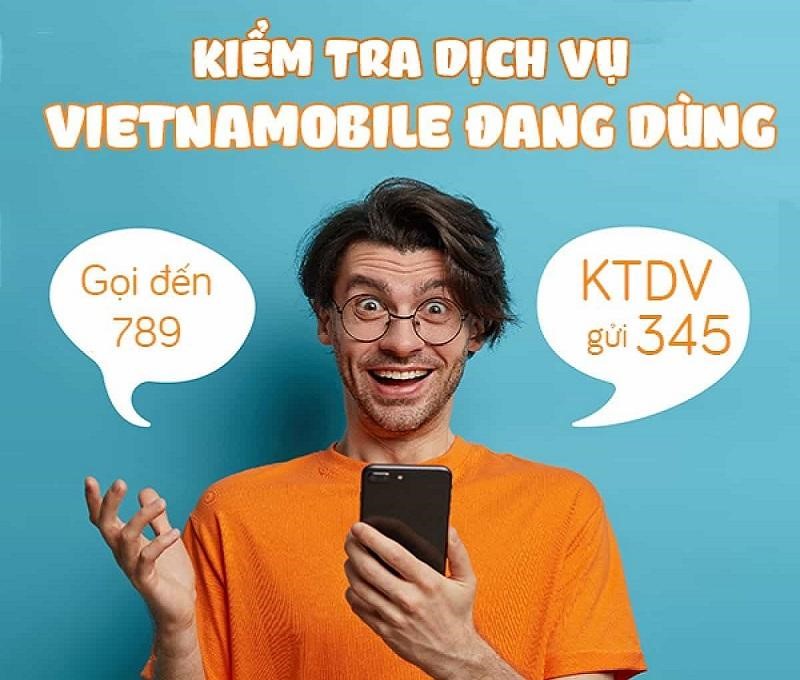 Soạn tin KTDV và gửi đến tổng đài 345 để kiểm tra dịch vụ Vietnamobile