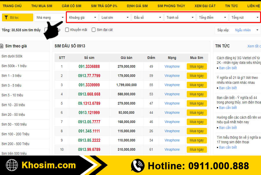 bước 2 lọc sim đầu 0913 đúng ý