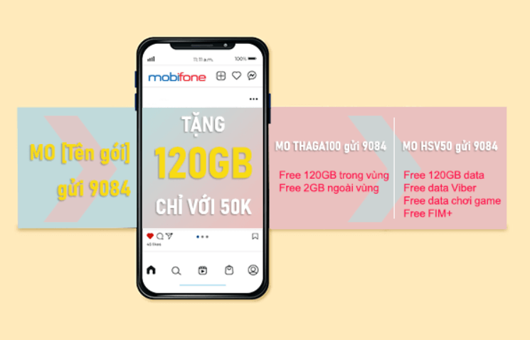 Cách đăng ký 4G Mobifone 1 tháng 50k 120GB