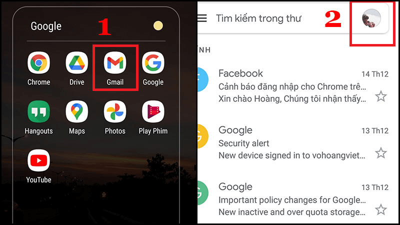 cach dang xuat Gmail tren cac thiet bi Android