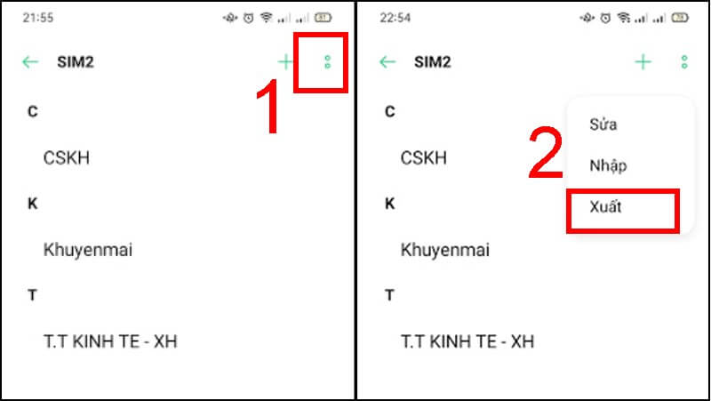 Cach sao chep so dien thoai tu sim sang may Android
