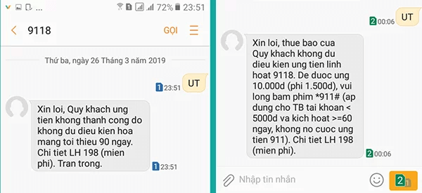 Chú ý khi ứng tiền viettel lần 4