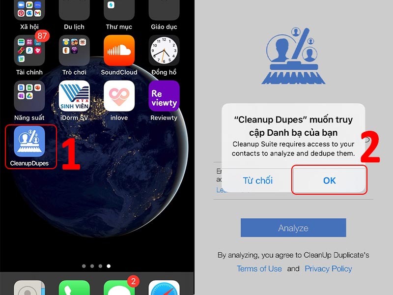 Cách xóa số điện thoại trên iPhone bằng Cleanup Duplicate Contacts