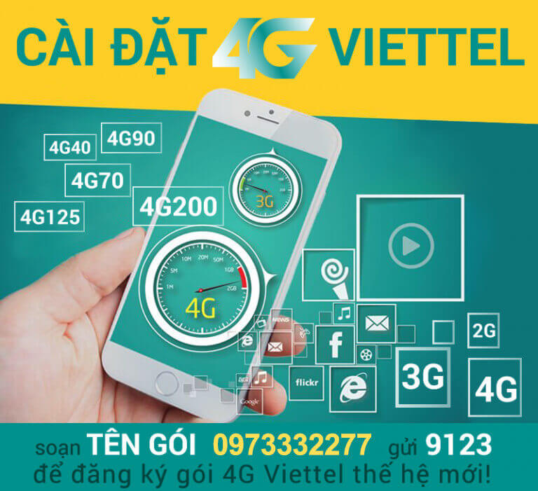 Các gói cước 4G mạng Viettel 1 tháng hấp dẫn