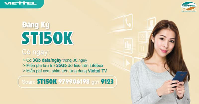 Đăng ký gói cước ST150k đơn giản, nhanh chóng