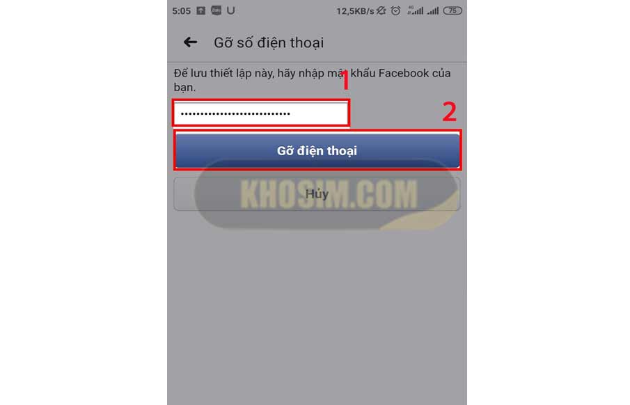 nhập mật khẩu xác nhận thay số