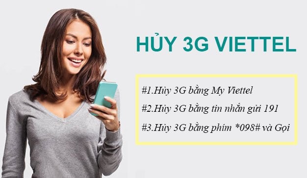 Cách hủy 3G của Viettel, Mobifone, Vietnamobile và Mobifone đơn giản